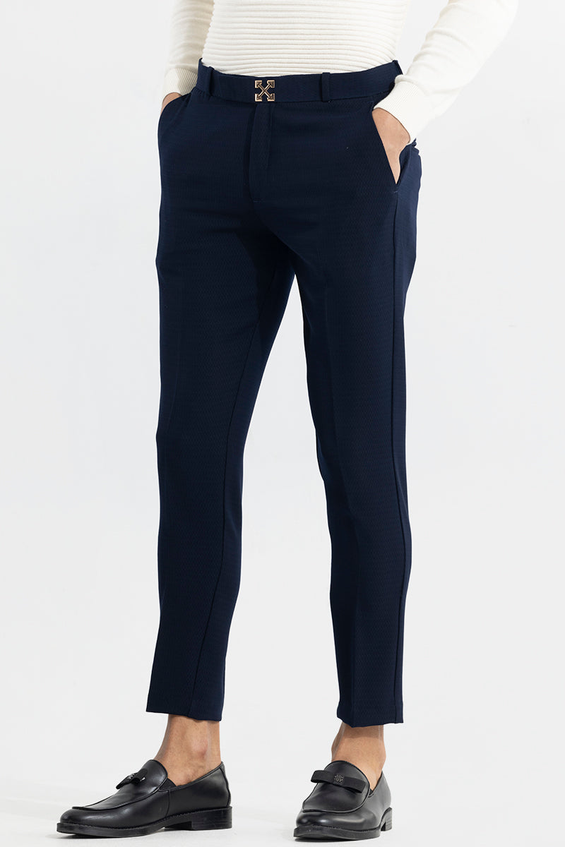 Savvy Navy Checkered Trouser