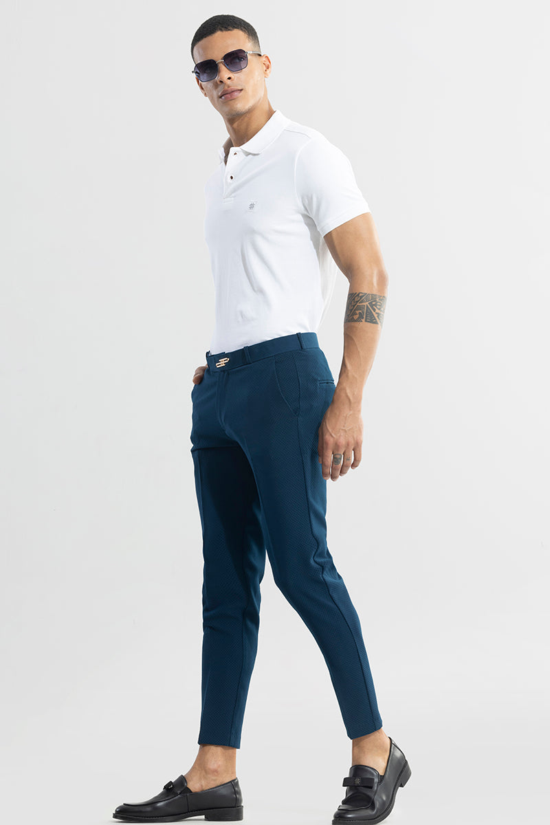 Buy FUBAR Men Peacock Blue Solid Cotton Blend Regular Fit Formal Trousers  (size 32) Online at Best Prices in India - JioMart.