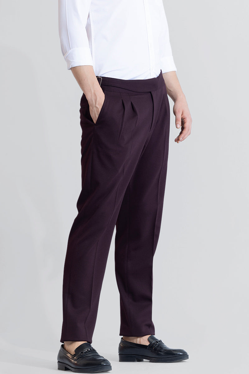 Buy Men's Sovereign Burgundy Gurkha Trouser Online | Snitch – SNITCH