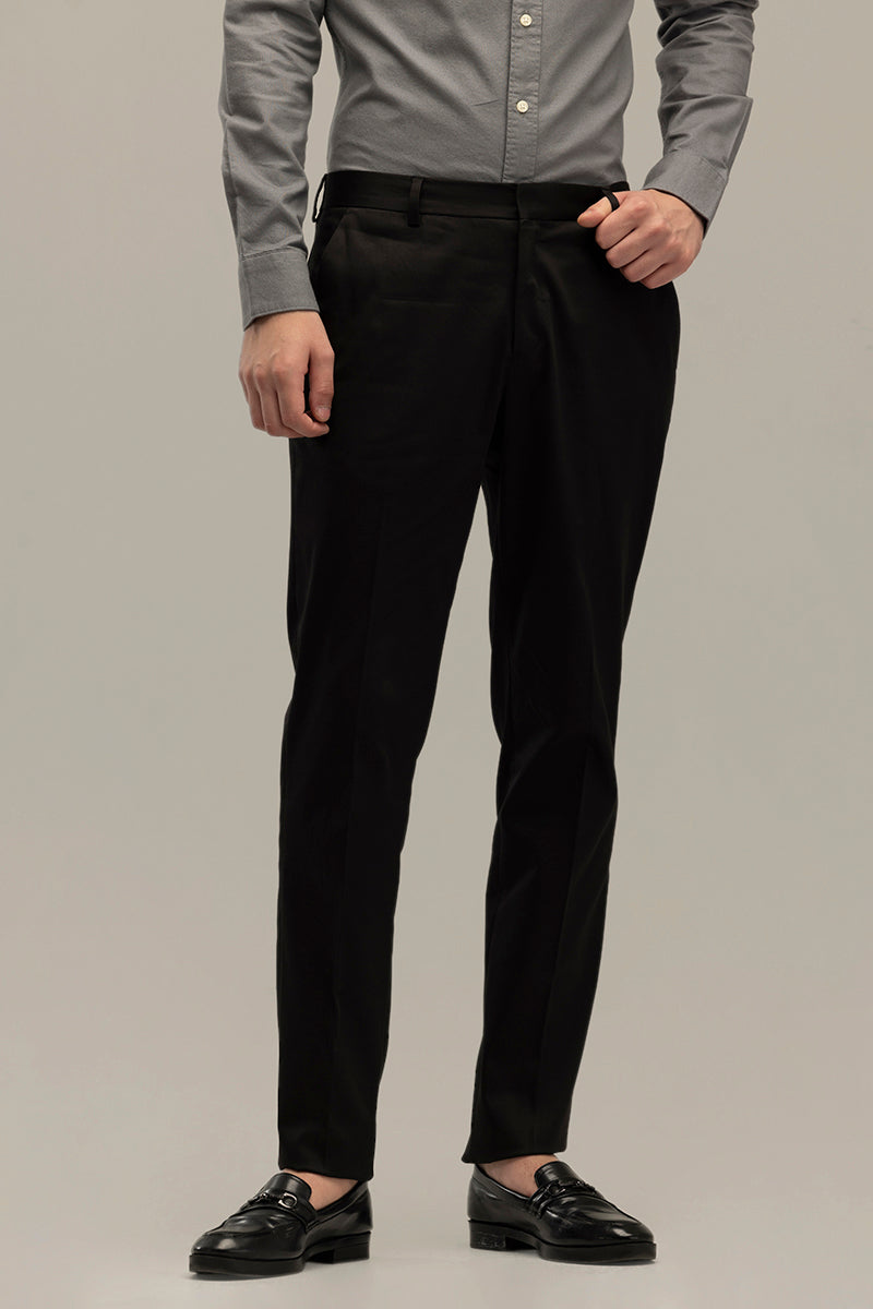 Elegant Gloss Black Trouser