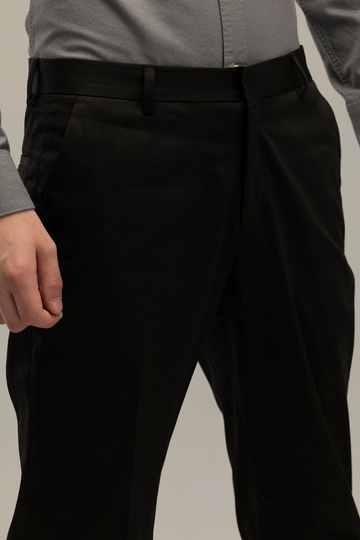 Elegant Gloss Black Trouser