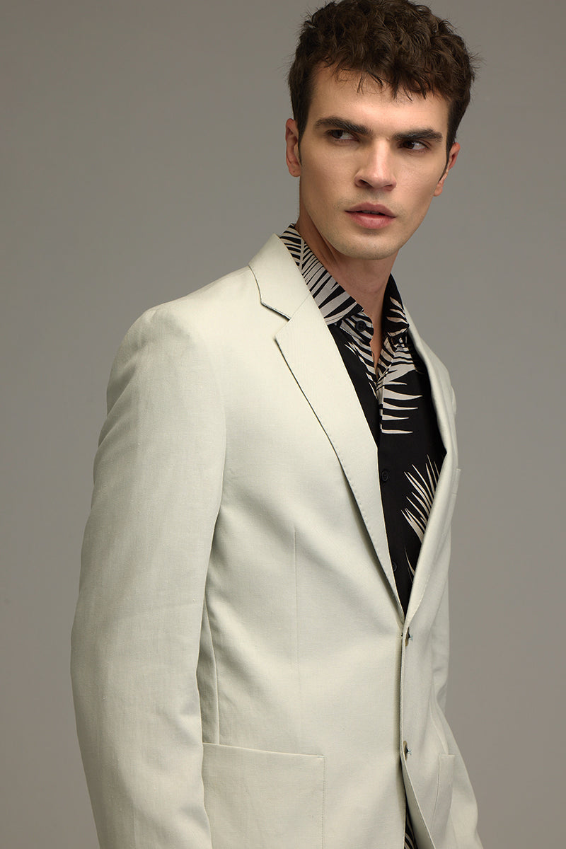 Urban Finesse Grey Linen Suit Blazer