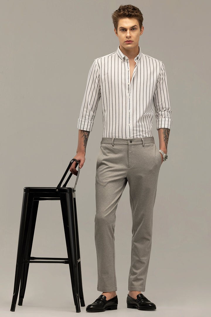 Formal Elegance Light Grey Trousers