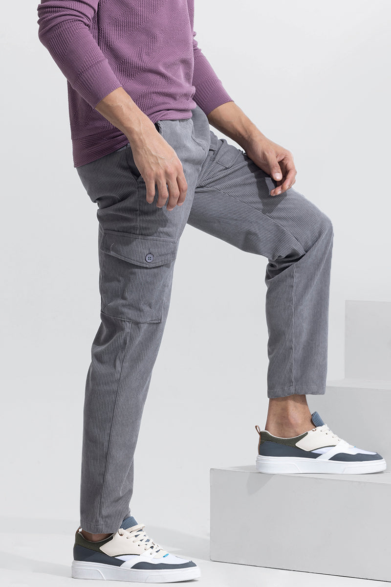 Cullin Grey Corduroy Cargo Pant