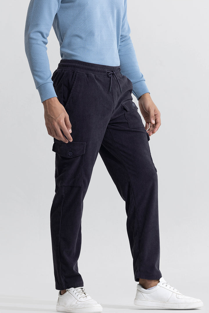 Cullin Dark Navy Corduroy Cargo Pant