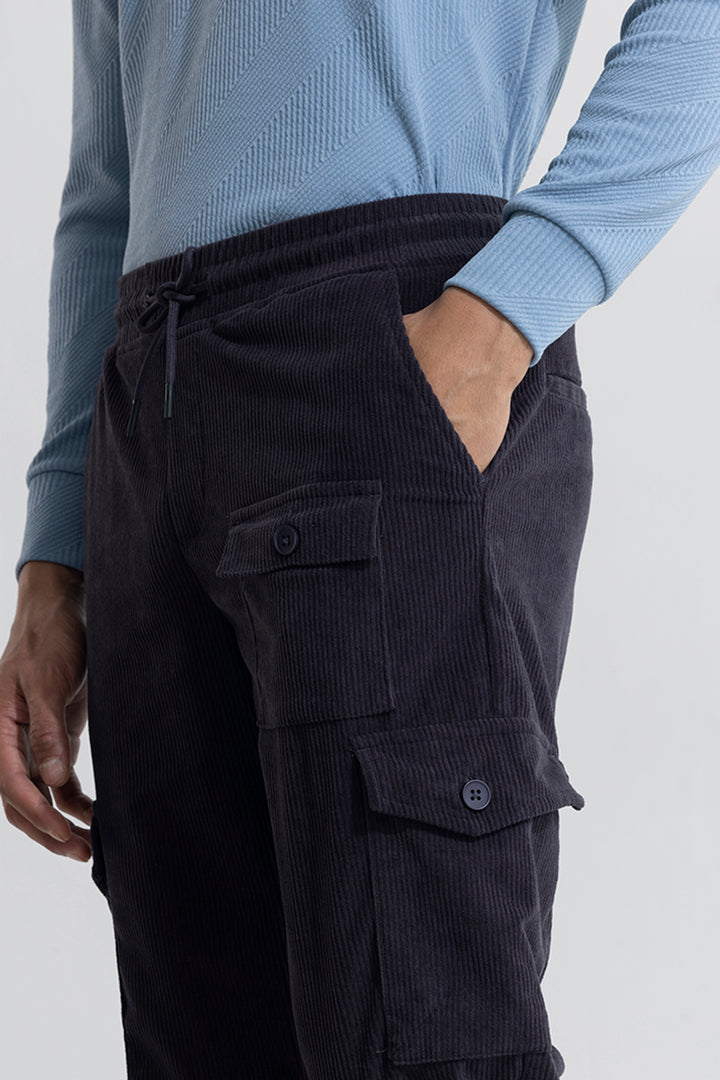 Cullin Dark Navy Corduroy Cargo Pant