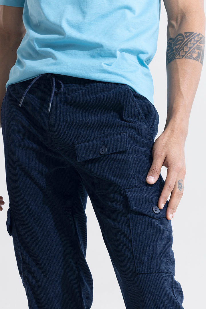 Cullin Navy Corduroy Cargo Pant