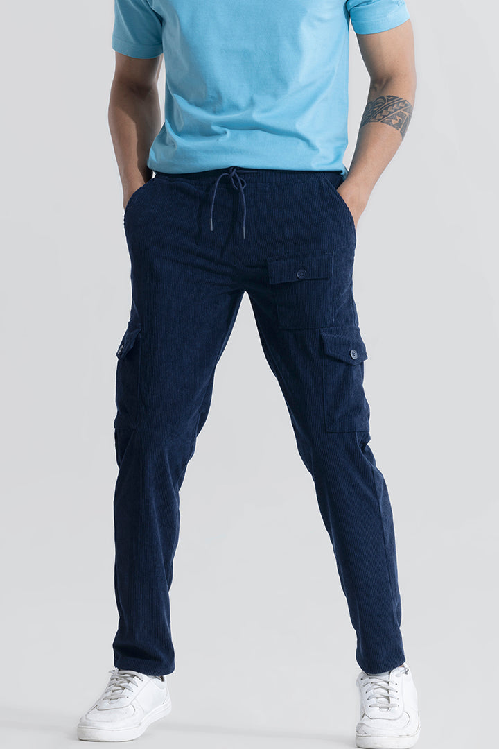 Cullin Navy Corduroy Cargo Pant