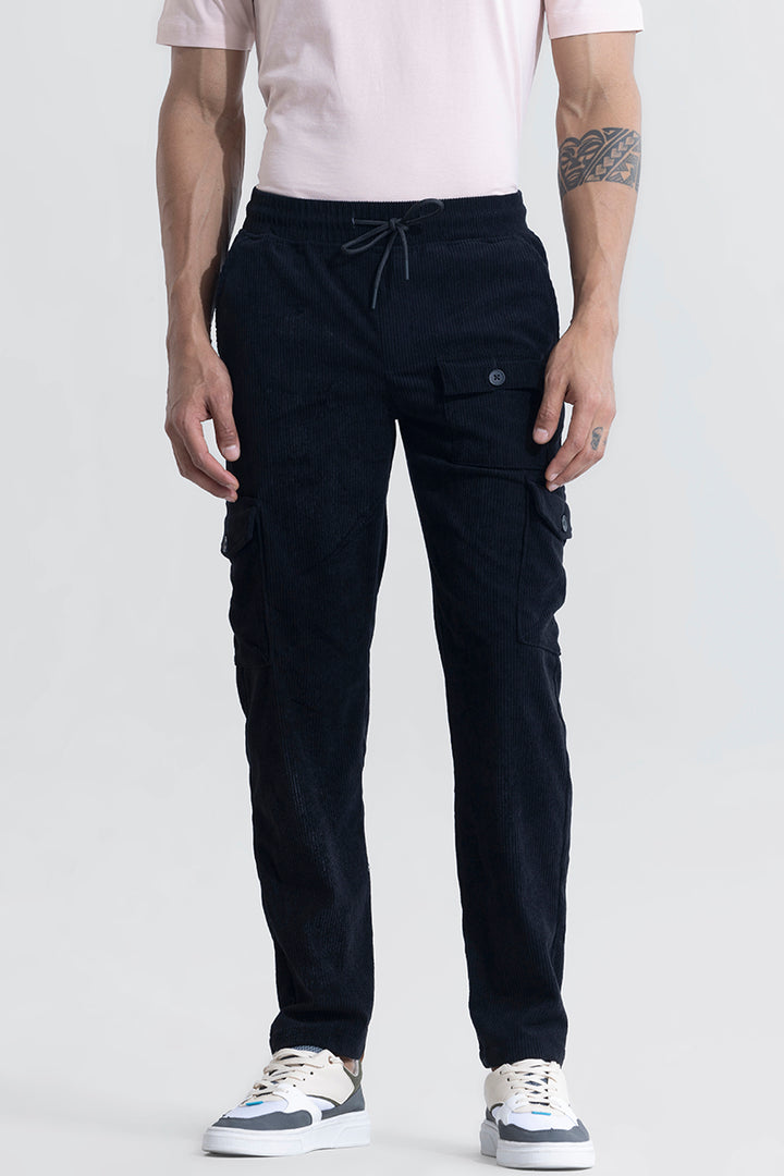 Cullin Black Corduroy Cargo Pant