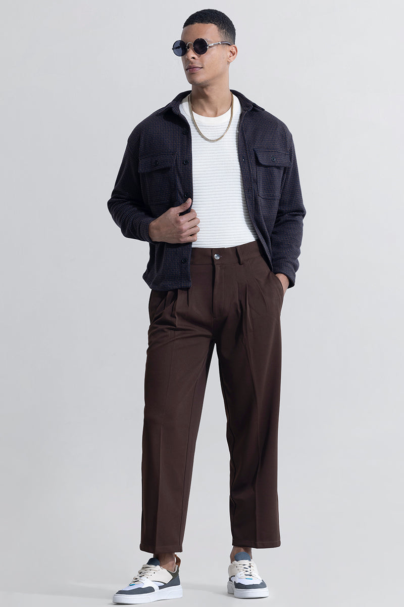 Buy Men's K-Styled Brown Pant Online | SNITCH