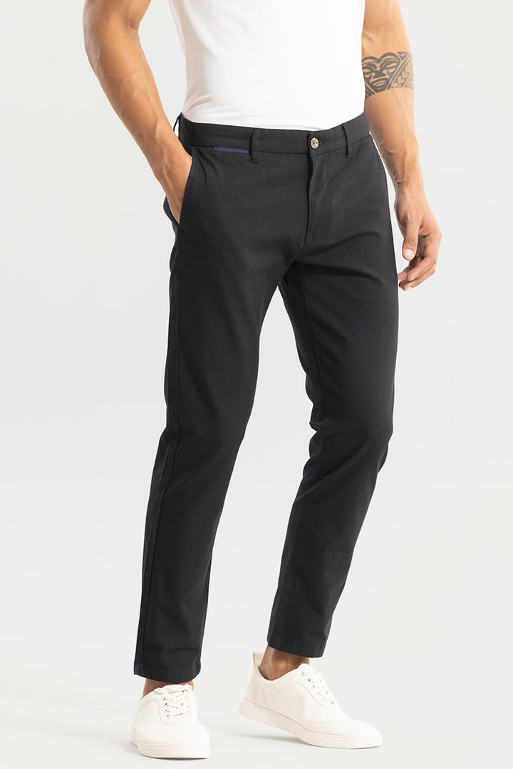 Stygian Black Linen Pant