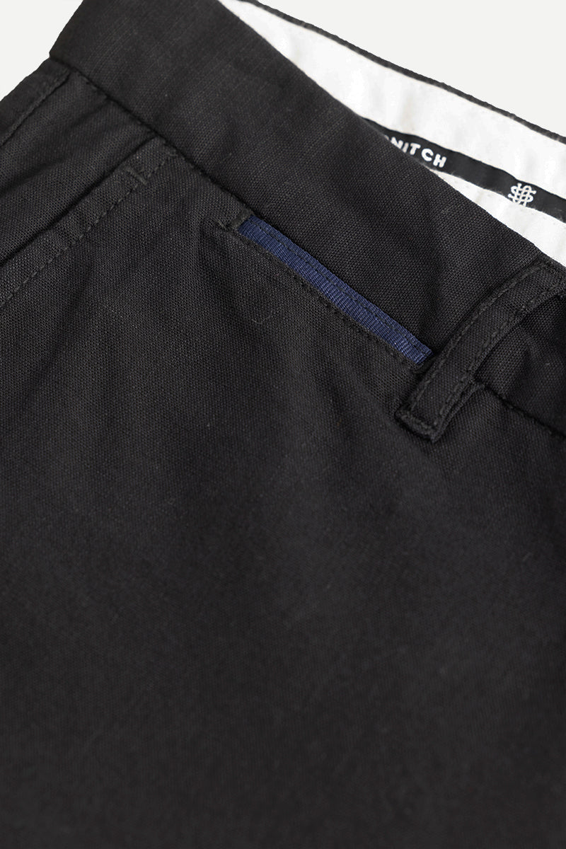 Stygian Black Linen Pant