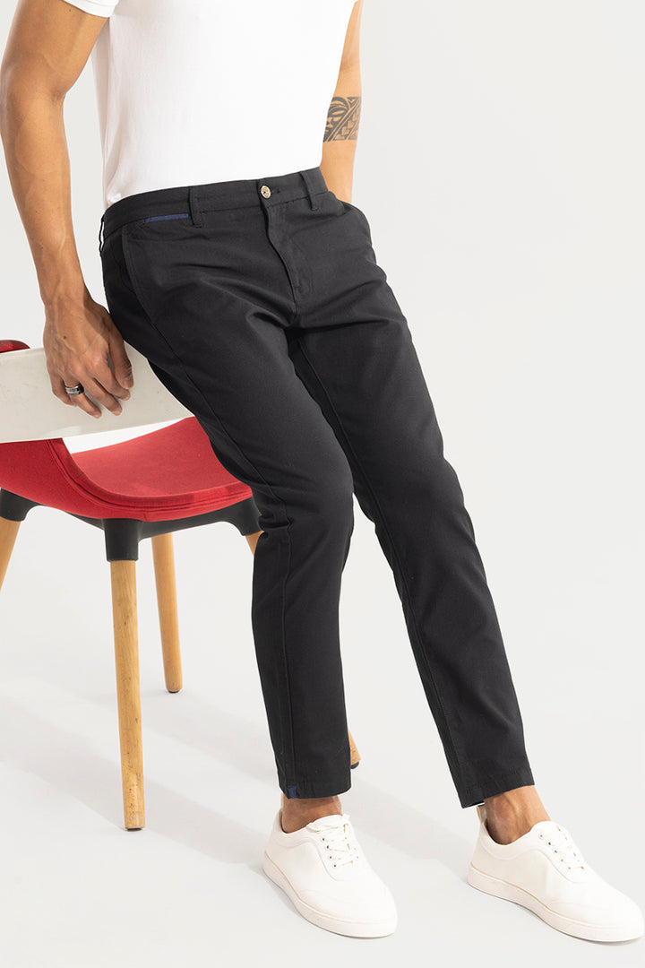 Stygian Black Linen Pant