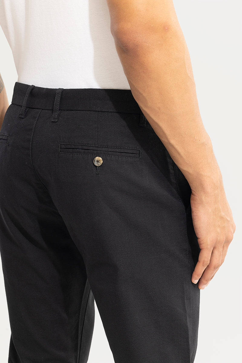 Stygian Black Linen Pant