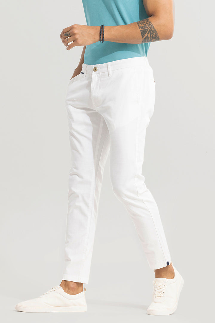 Stygian White Linen Pant