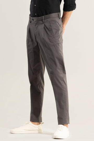 Buy Men's Astral Ash Grey Trouser Online | SNITCH