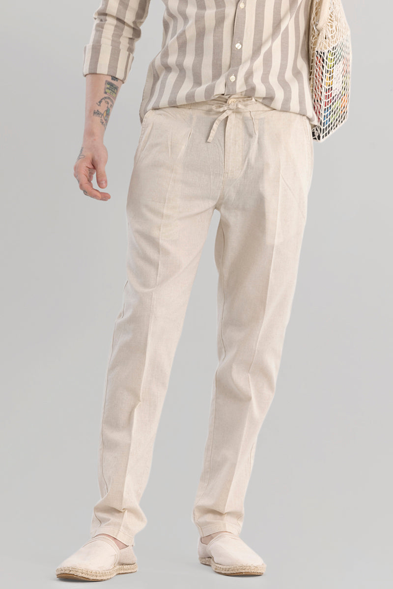 Nova Cream Linen Blend Trouser