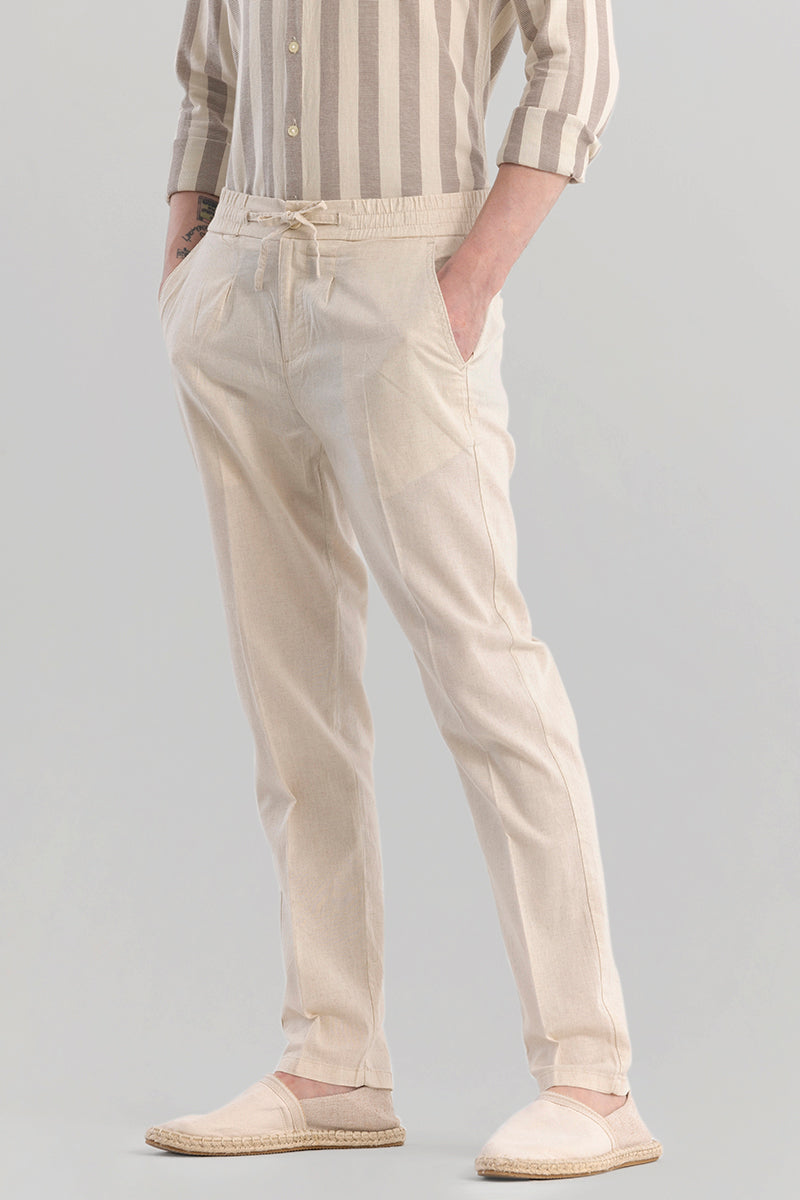 Nova Cream Linen Blend Trouser