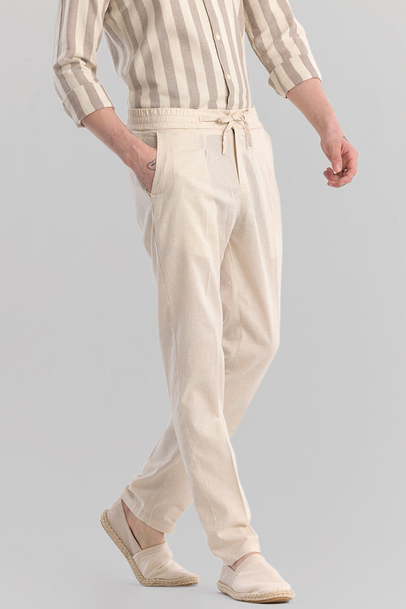 Nova Cream Linen Blend Trouser