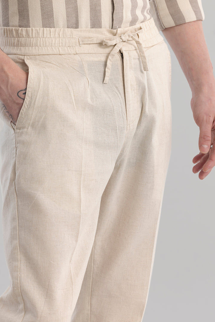 Nova Cream Linen Blend Trouser