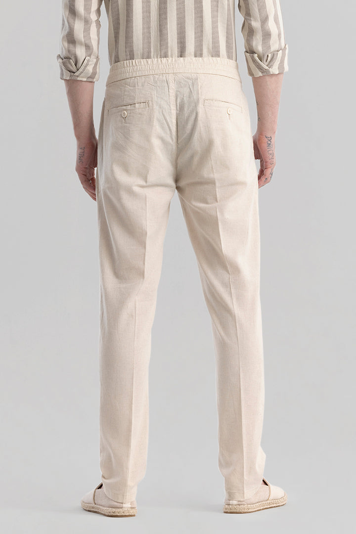 Nova Cream Linen Blend Trouser