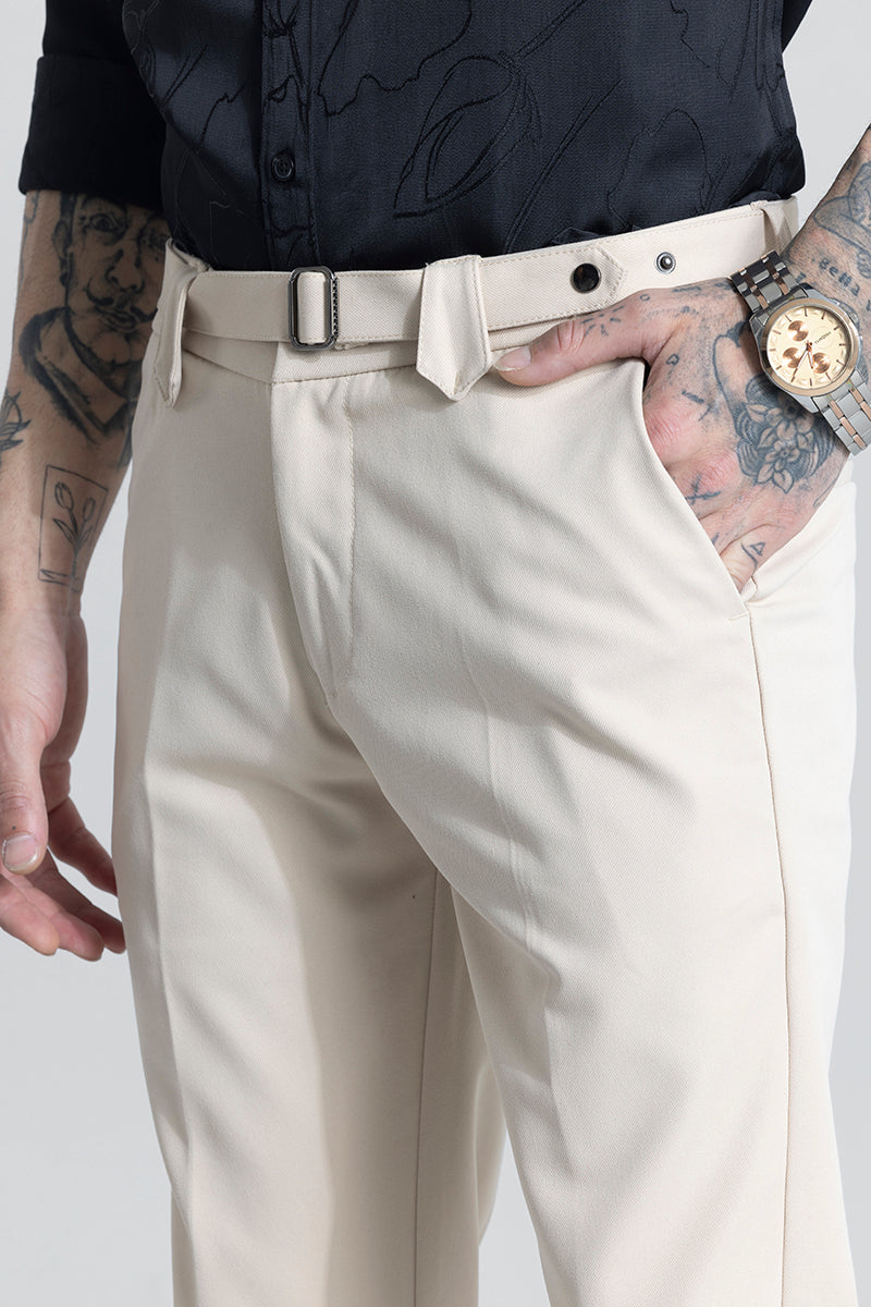 Flex Fit Cream Formal Trouser