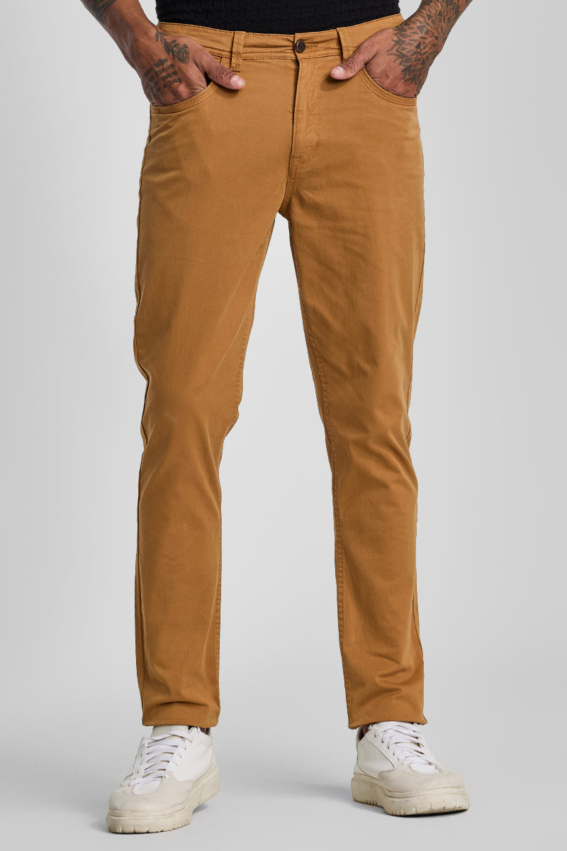 Brown 5 Pocket Chinos