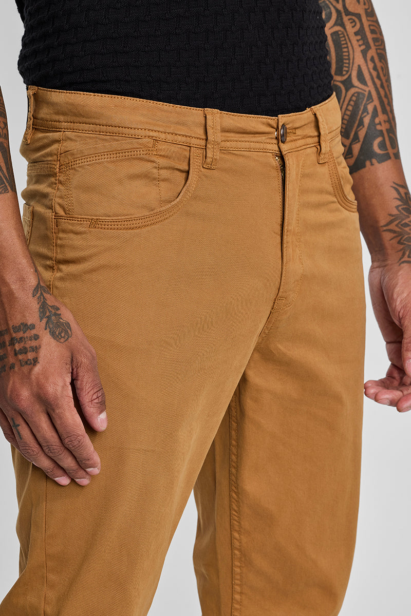 Brown 5 Pocket Chinos