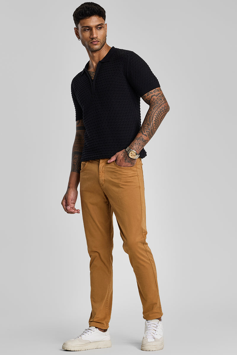 Brown 5 Pocket Chinos