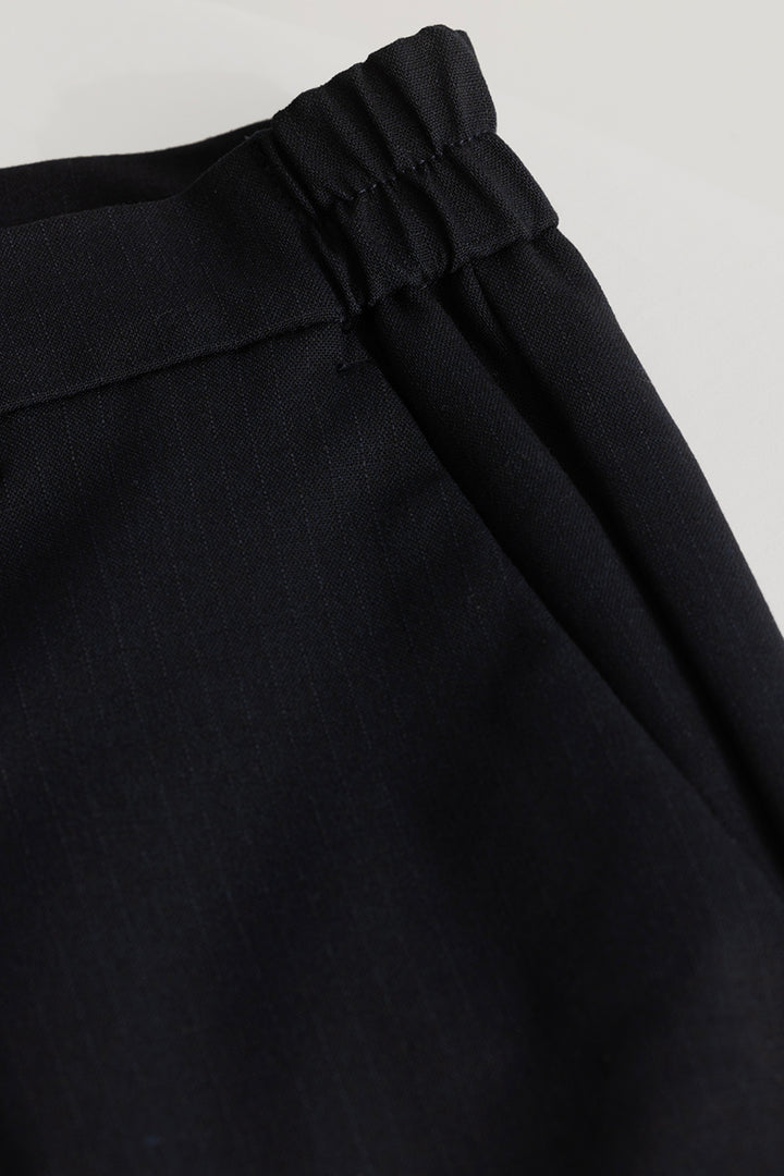 Navy Plain Slim Fit Trousers