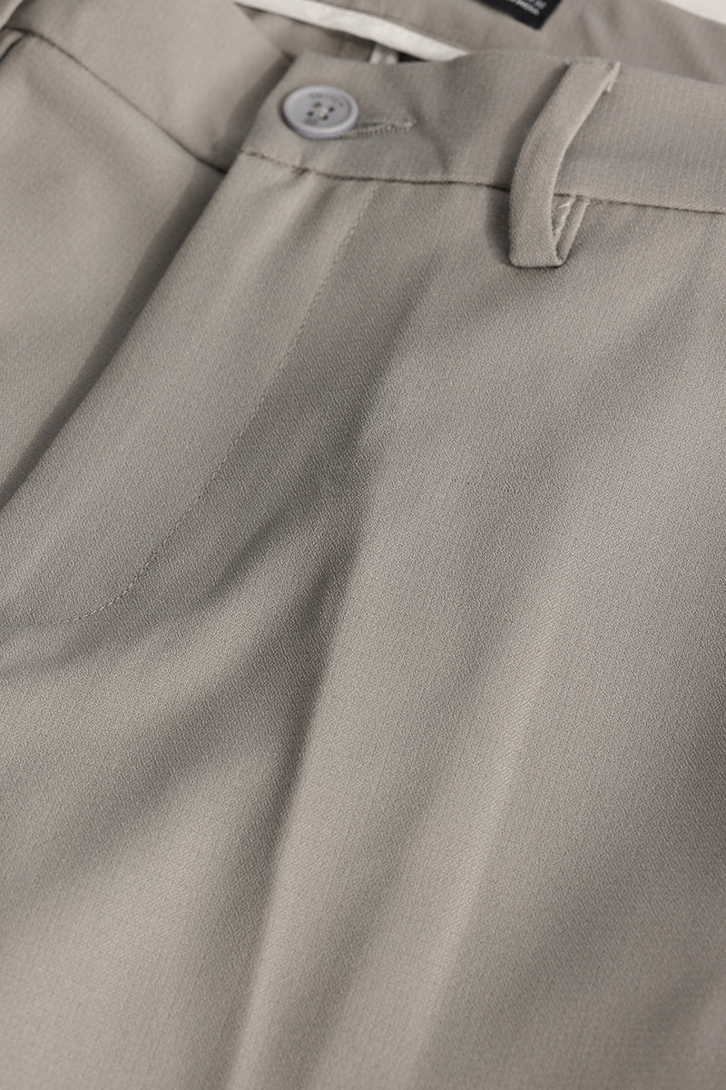 Grey Plain Regular Fit Trousers