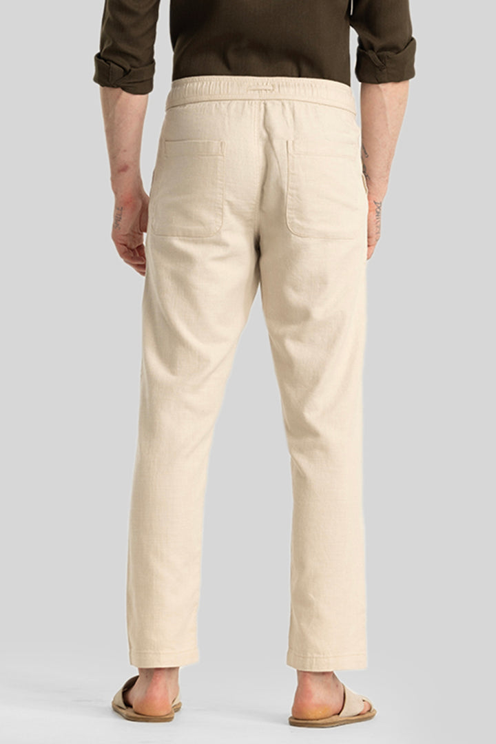 Martino Hazelnut Plain Relaxed Fit Trousers