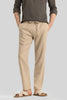 Martino Beige Plain Relaxed Fit Trousers