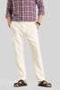 Martino Off White Plain Relaxed Fit Trousers