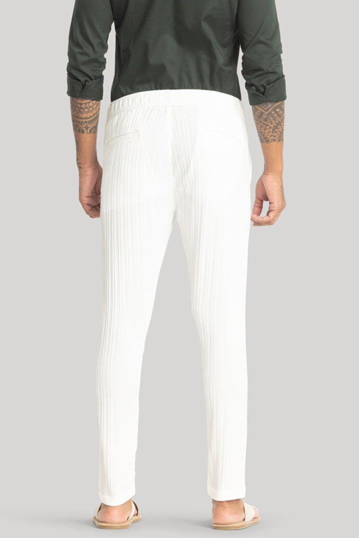 Harbor White Stripes Slim Fit Trousers