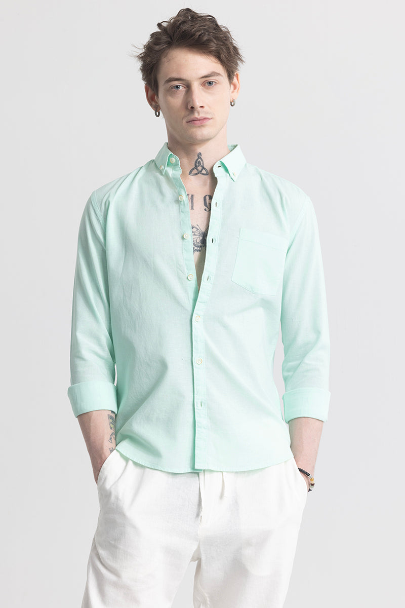 Trig Mint Green Linen Shirt