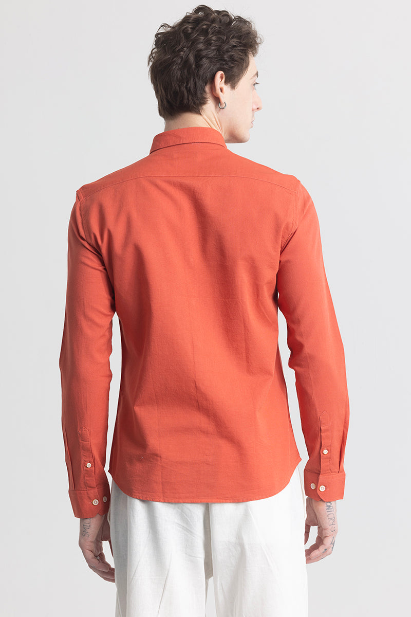 Trig Coral Red Linen Shirt