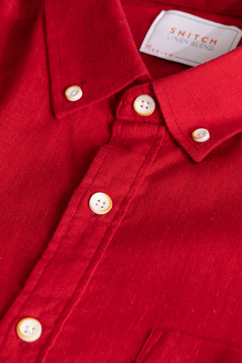 Trig Red Linen Shirt