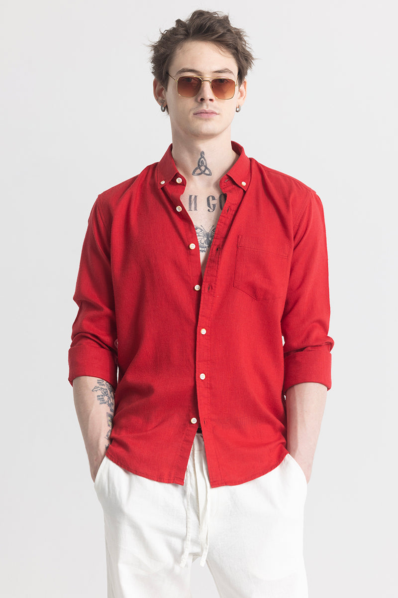 Trig Red Linen Shirt