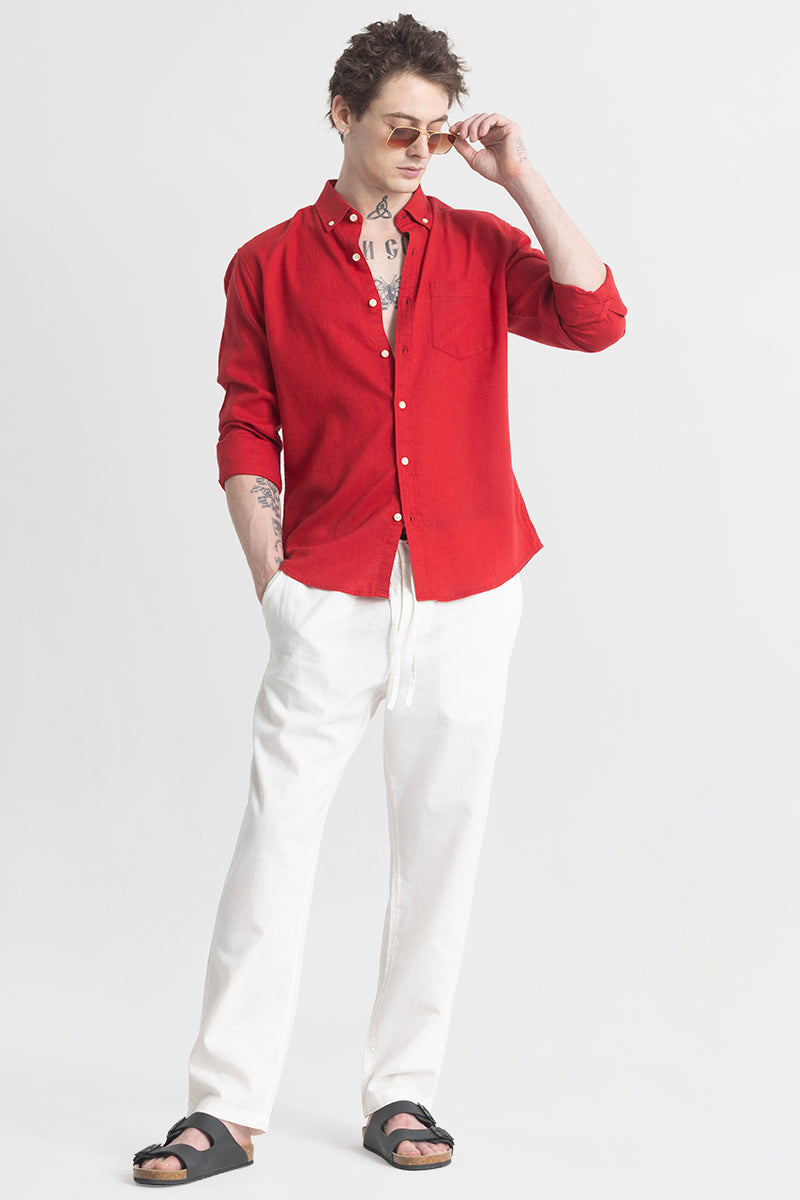 Trig Red Linen Shirt