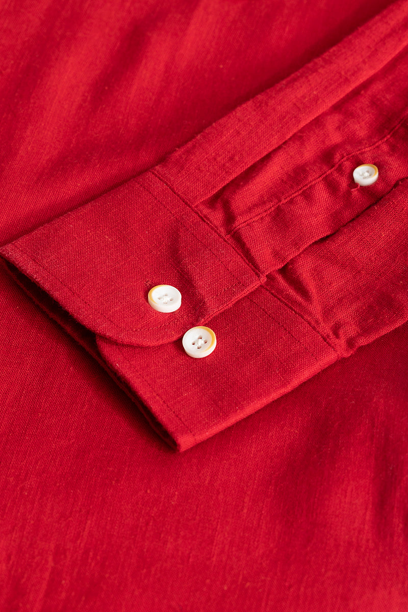 Trig Red Linen Shirt