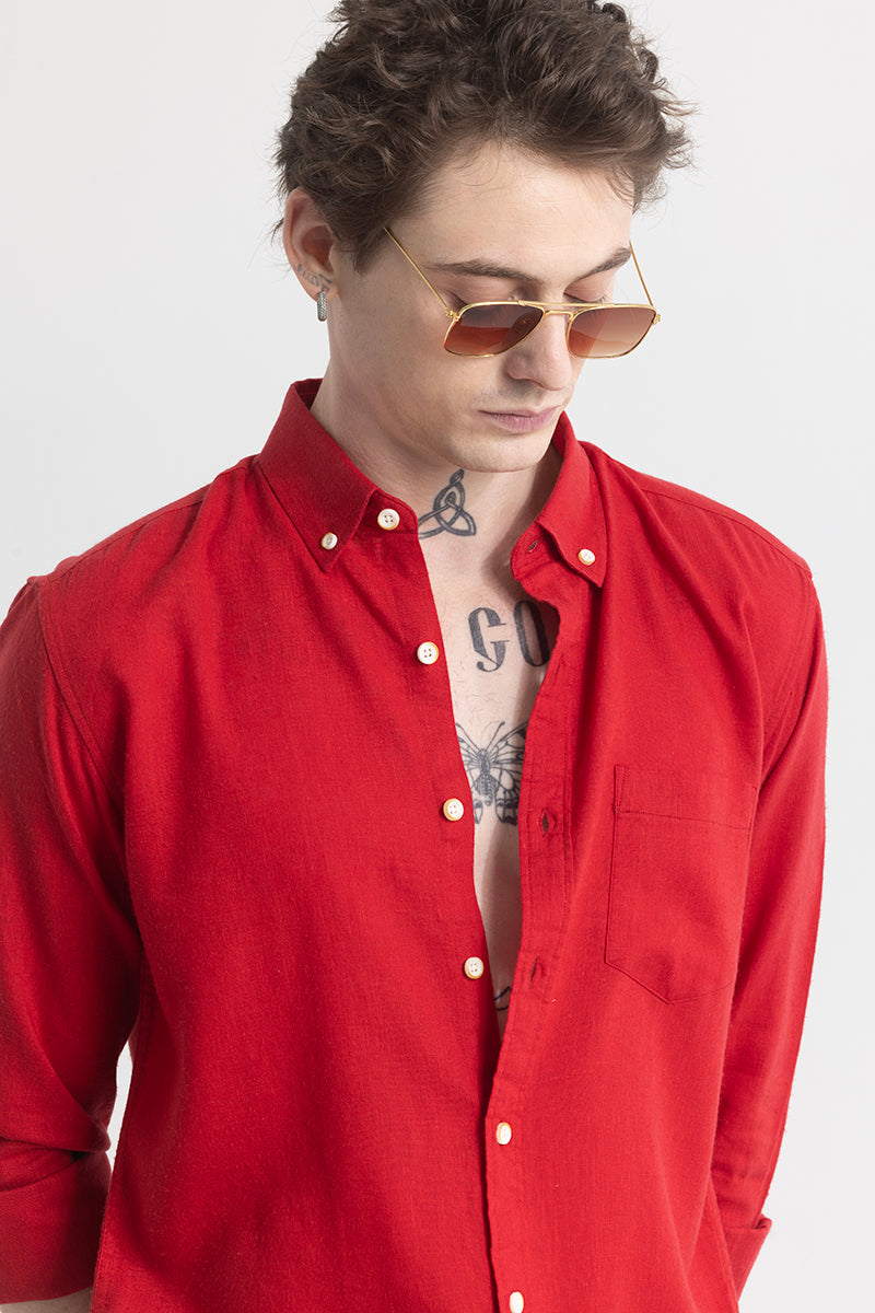 Trig Red Linen Shirt