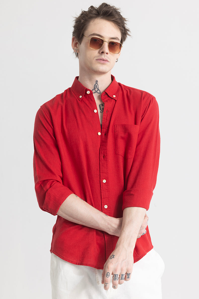 Trig Red Linen Shirt