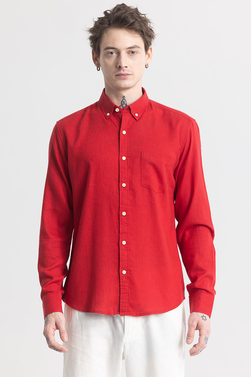 Trig Red Linen Shirt