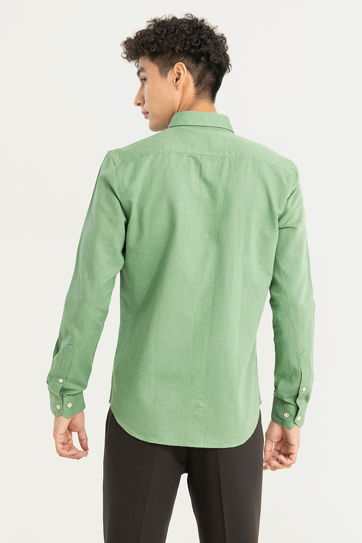 Trig Leaf Green Linen Shirt