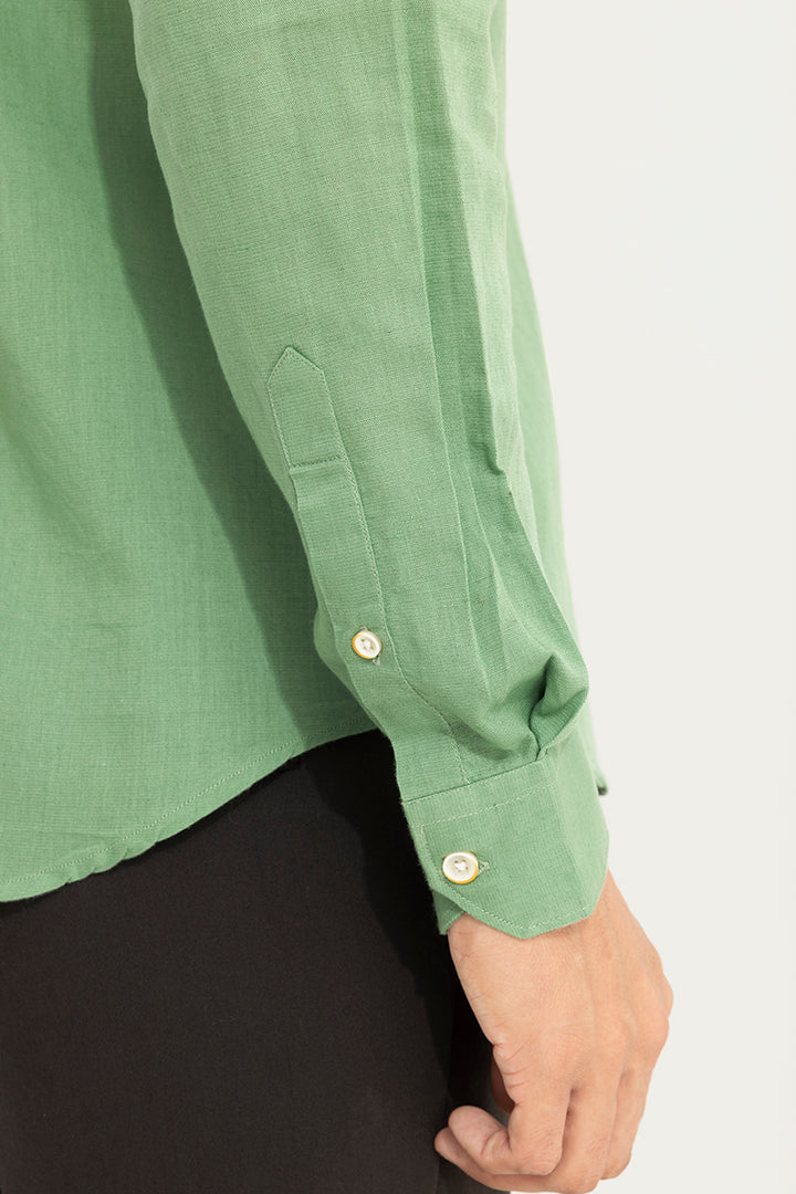 Trig Leaf Green Linen Shirt