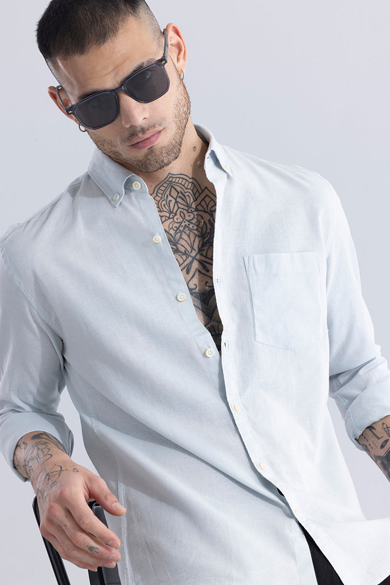 Trig Powder Blue Linen Shirt