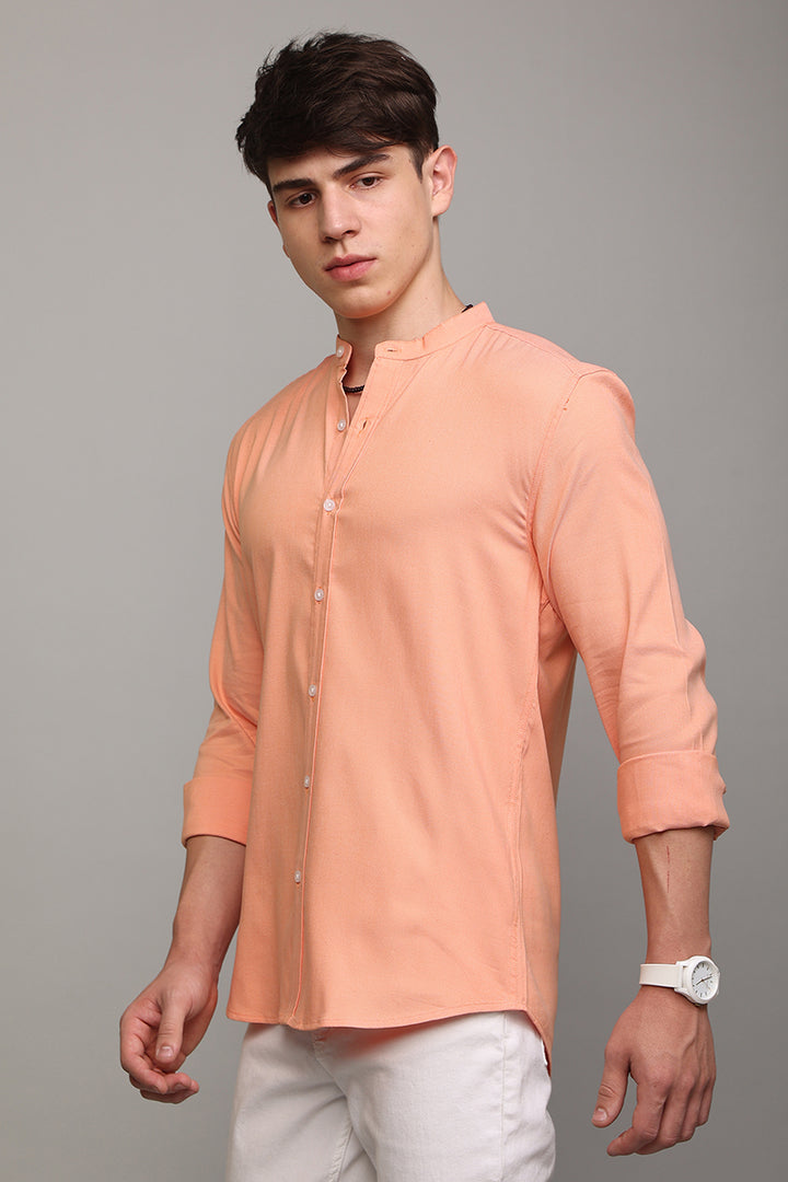 Standup Collar Royal Orange Shirt