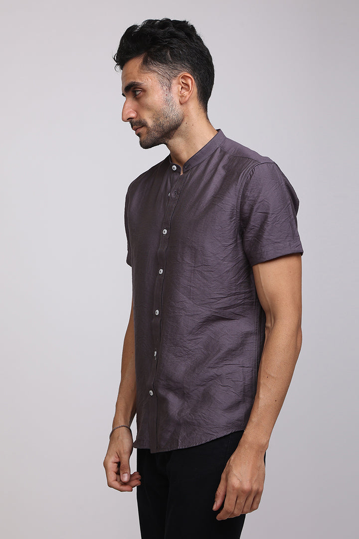 Crumple Plum Grey Shirt