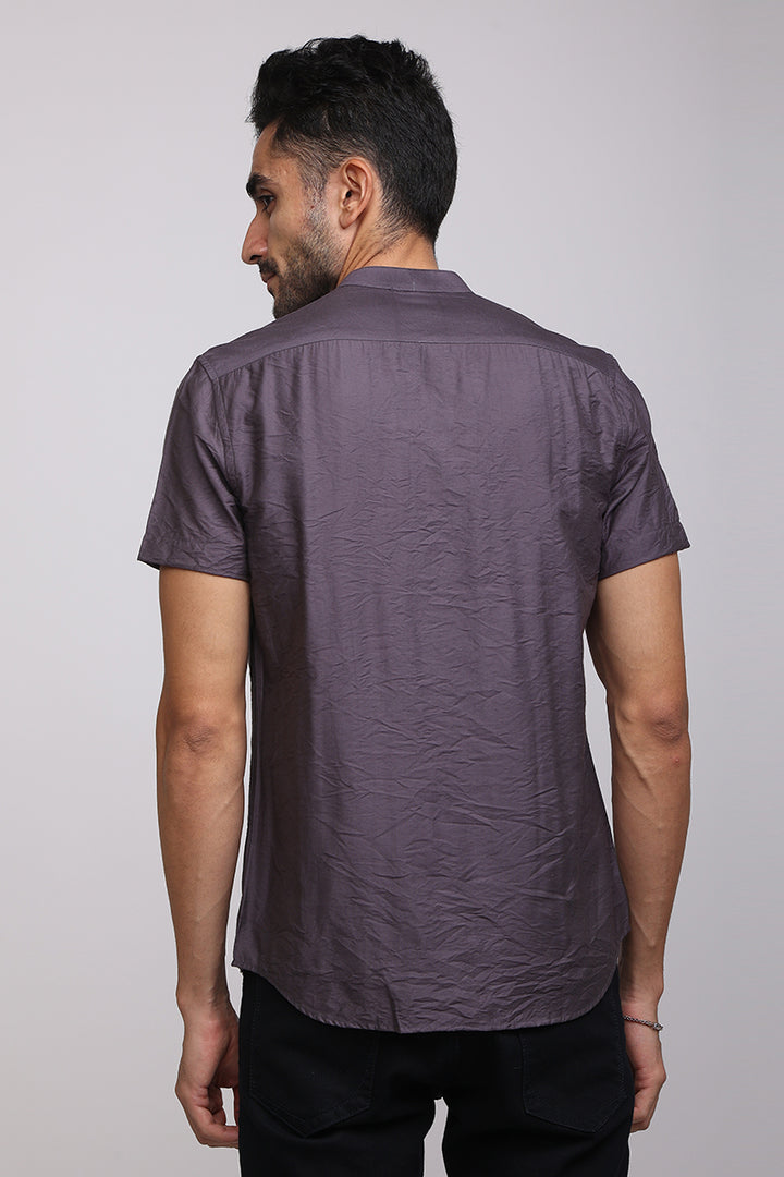 Crumple Plum Grey Shirt